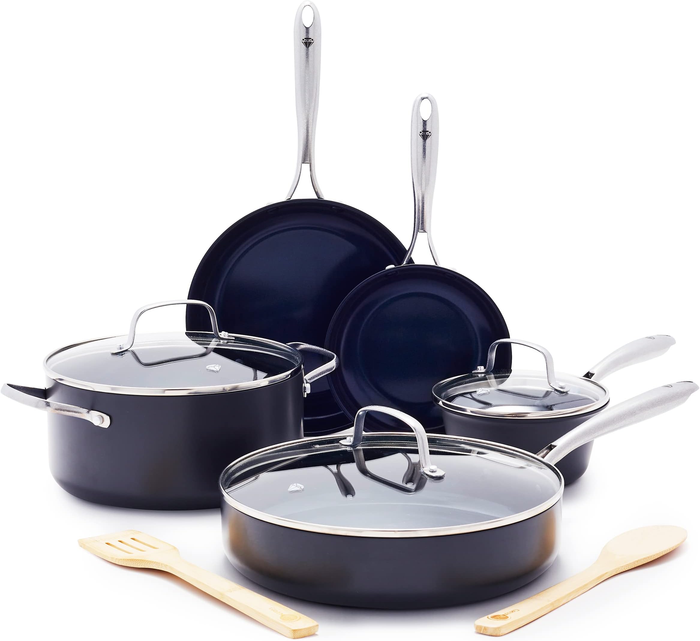 Amazon.com: Blue Diamond Gold 4QT Saute Pan,Ceramic Nonstick, PFAS Free ...