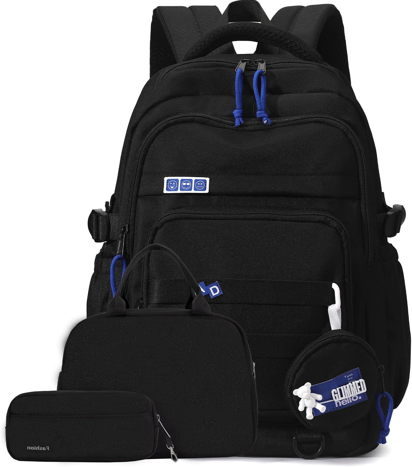 3Pcs Kids Backpack Set Elementary Middle School Daypack for Girls Teens Bookbag Boys School-Bag with Lunch Box