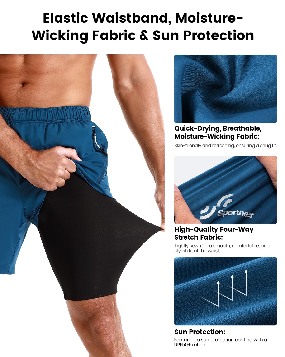 Sportneer Pantalon de cyclisme homme rembourrage 3D Taille M 3XL