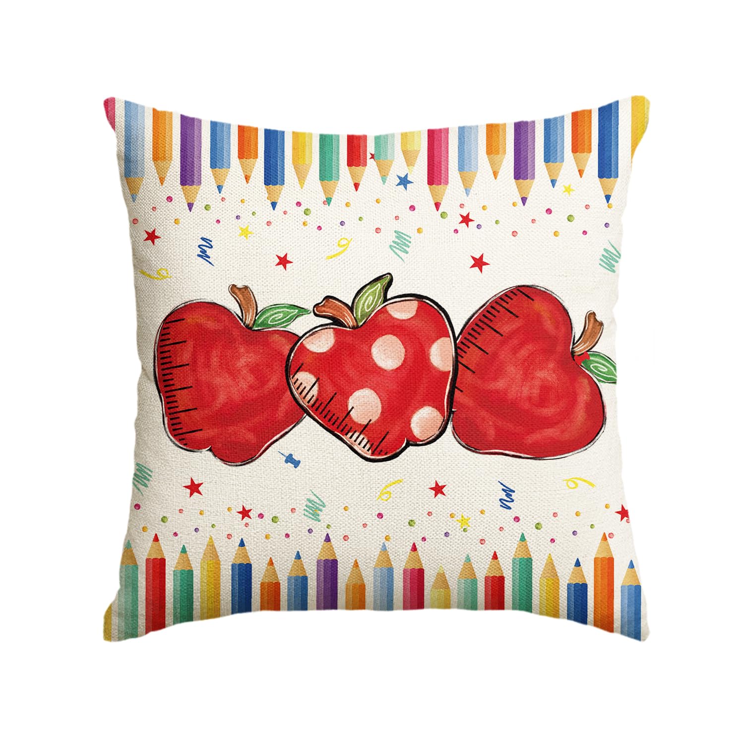 Coussin de rentrée scolaire à motifs crayons pour décorer la salle de classe