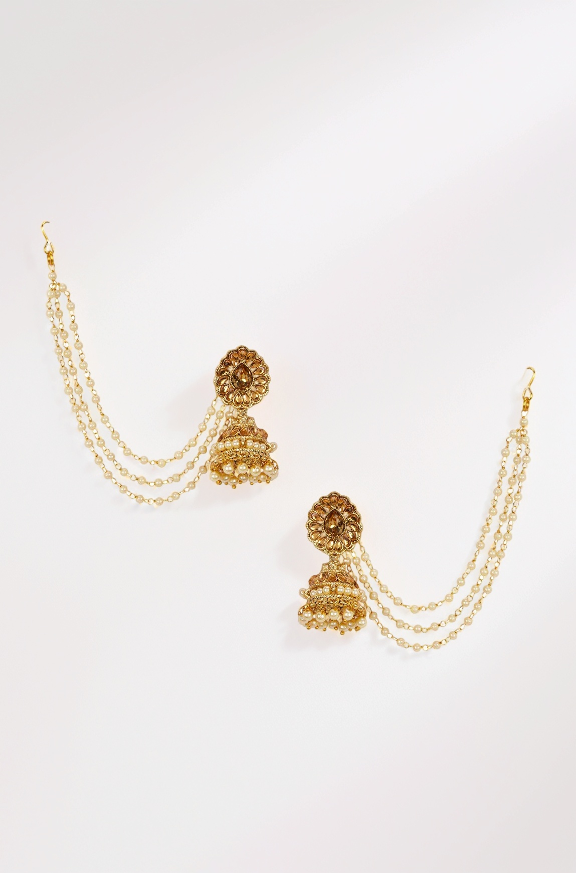 Metal Gold Plated and Pearl Earrings for Women & Girls
