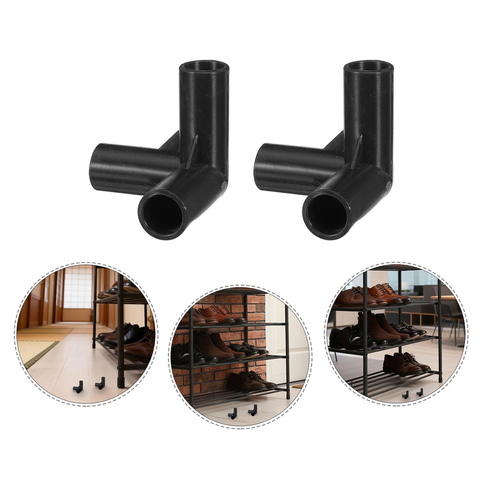 Set da 20 Connettori per Scaffalature Modulari per Scarpe, Plastico Nero, Diametro Interno 11mm, Struttura Stabile per Soluzioni DIY in Camere da Letto