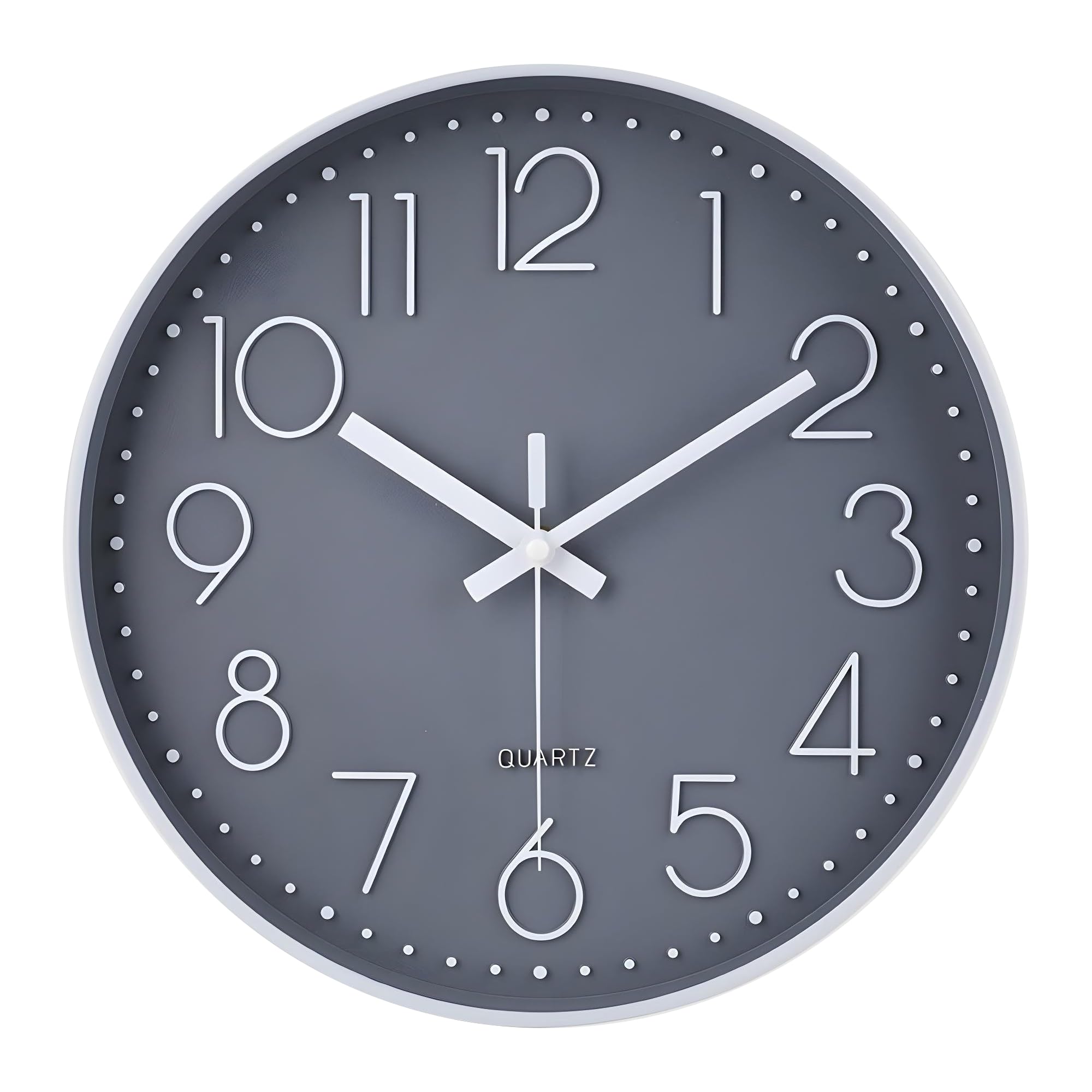FB FunkyBuys Wall Clock - Silent Non-Ticking Modern Clock - Battery Operated Wall Clocks for Living Room, Bedroom, Kitchen & Office (Grey, 10 Inch)