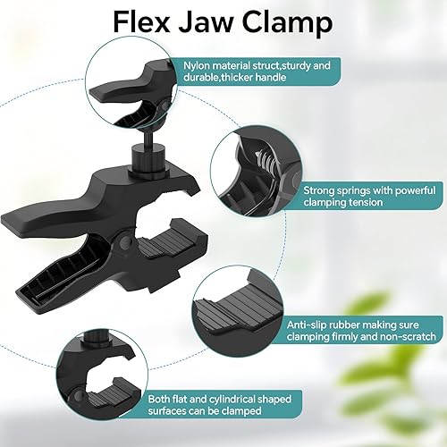 Miniatura 5 de Soporte para tableta, soporte de clip de abrazadera flexible, brazo de aleación de aluminio ajustable de 360, soporte para iPad de