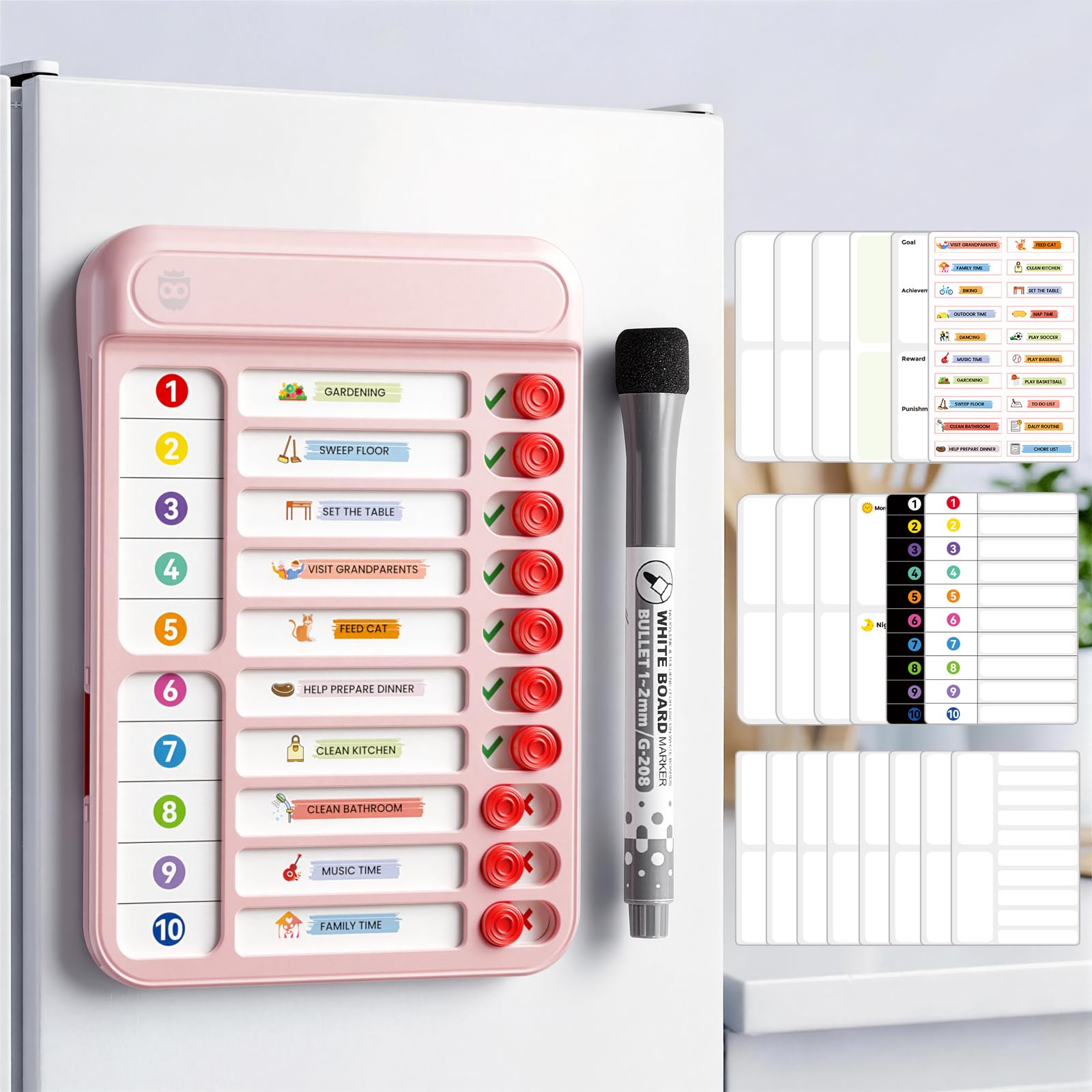 Chore Chart for Kids Checklist Planning Board with Sliders to Do List Board