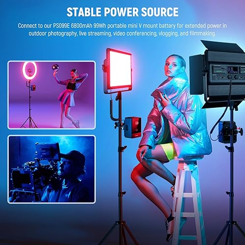 Miniatura 5 de Neewer D Tap to NP-F550 Batería ficticia con cable para batería de montaje en V, fuente de alimentación estable para RGB660 RGB1200 RGB168 BH20B Luz