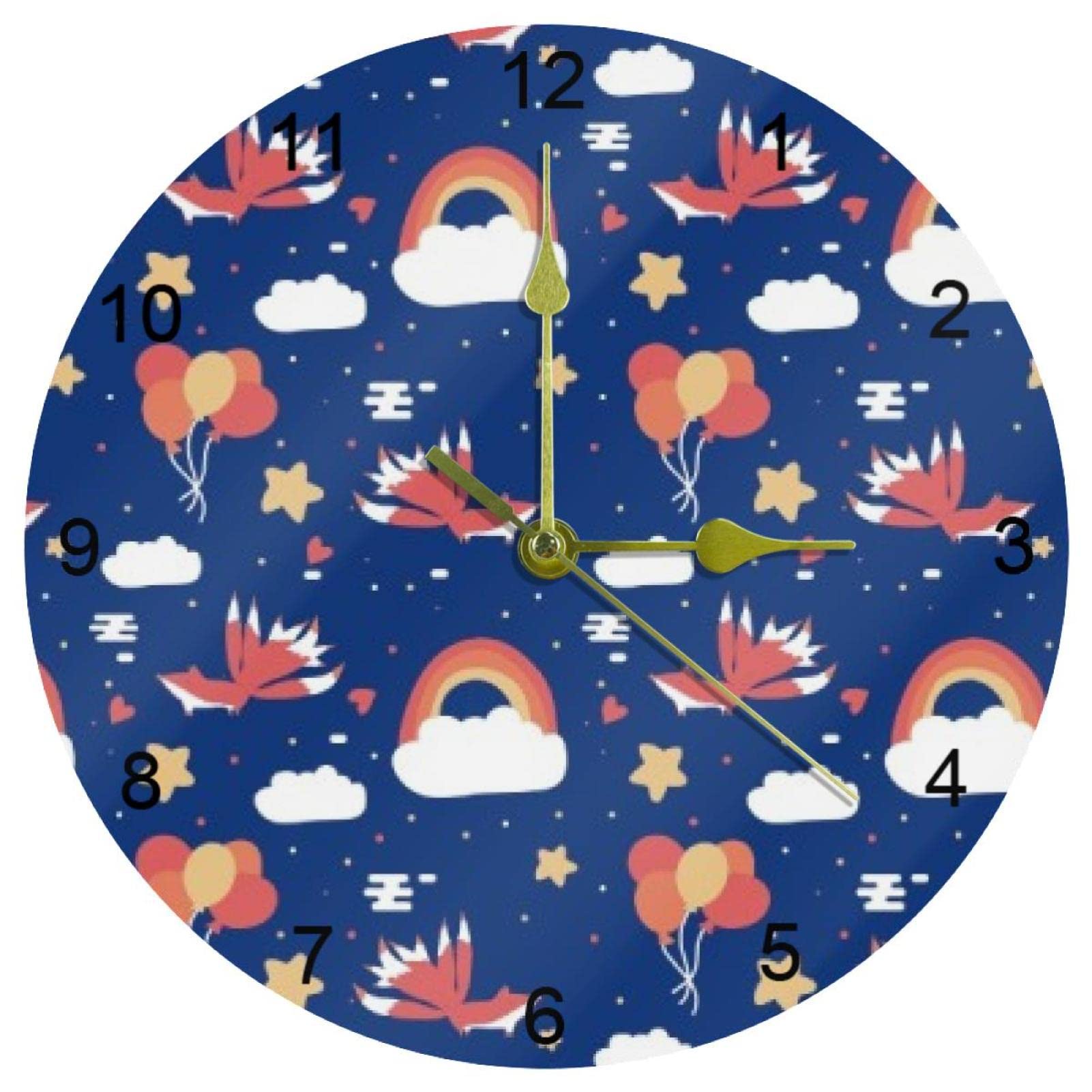 Horloge murale arc-en-ciel silencieuse pour stopper le tic-tac