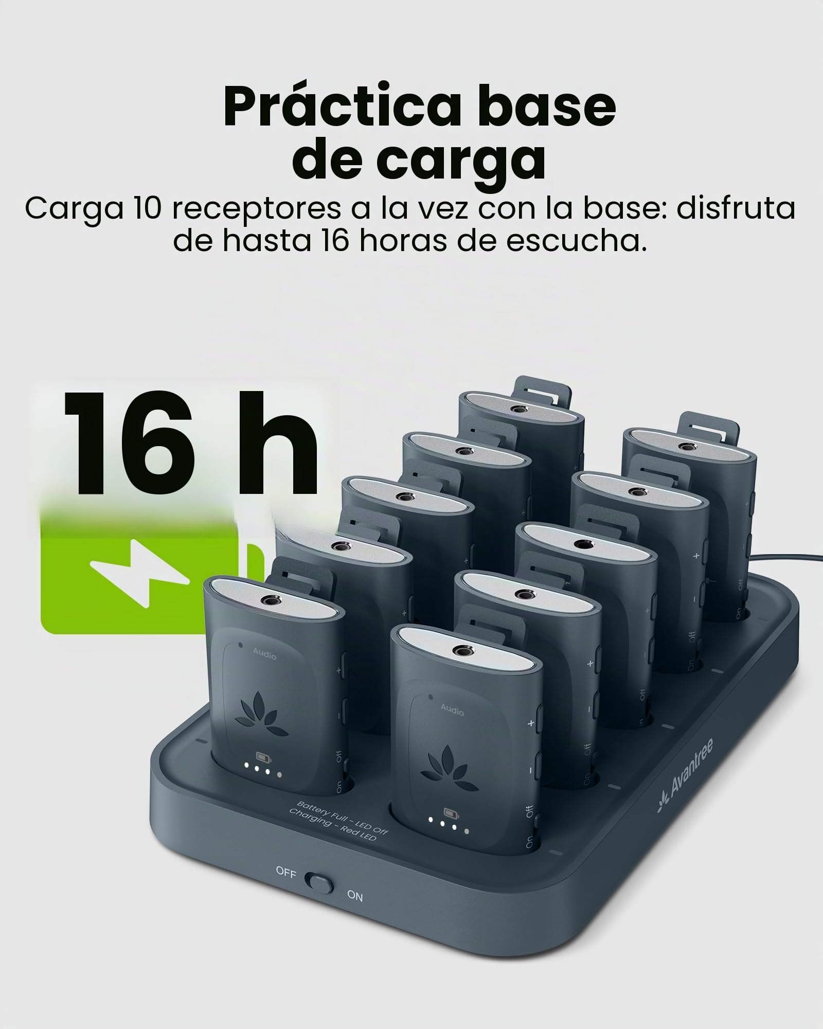 Avantree AuraPlex MX – Sistema de Audio Auracast para Iglesias, Compatible con Dispositivos Auracast, 1 transmisor y 10 receptores, Ampliable, Alcance de 100m para aulas y Eventos