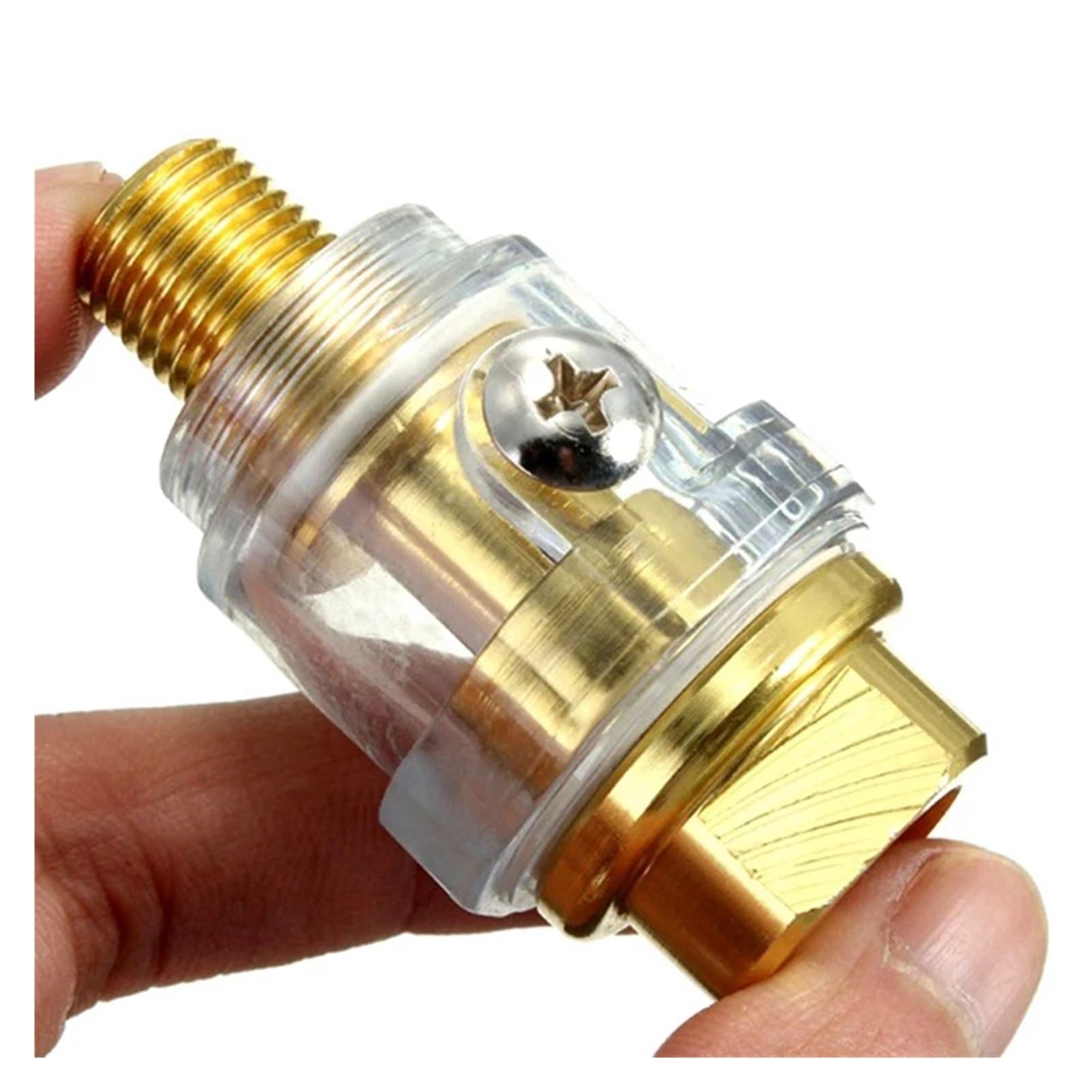 Mini lubricador en línea 20 piezas de accesorios for herramientas neumáticas mini engrasador - Lubricador de aceite de 1/4 de pulgada NPT Amarillo