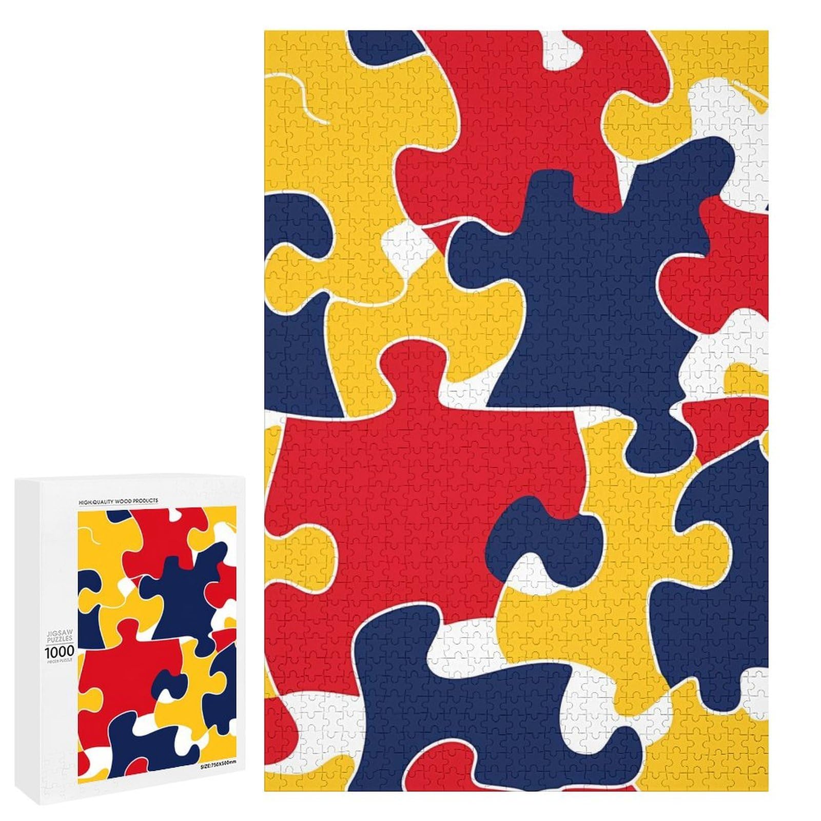 Autism Awareness Puzzle Wooden Puzzles 1000 PCS Funny Jigsaw Puzzles Picture Puzzle Wall Decorations Gifts