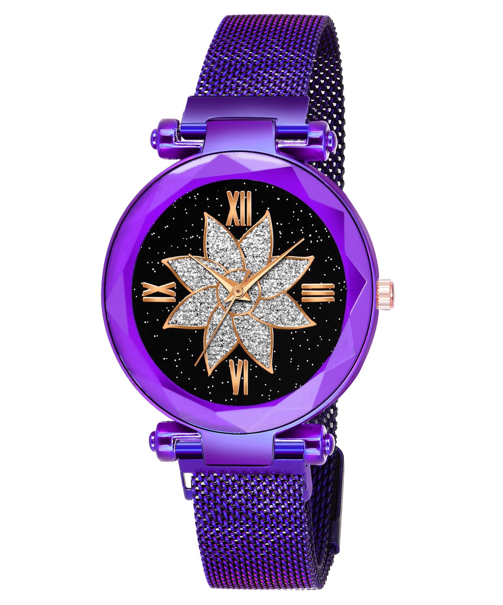 SATNAM ART Womens Metal Bezel Claspy Buckle Metal Case Analogue Watch-Pack of 1 (S-C-1022_Purple) (B0CCLDKPYK) Amazon Price History, Amazon Price Tracker