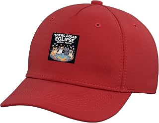 Cute Cats Total Solar Eclipse August 12 2026 Astronomy Adjustable Baseball Hat