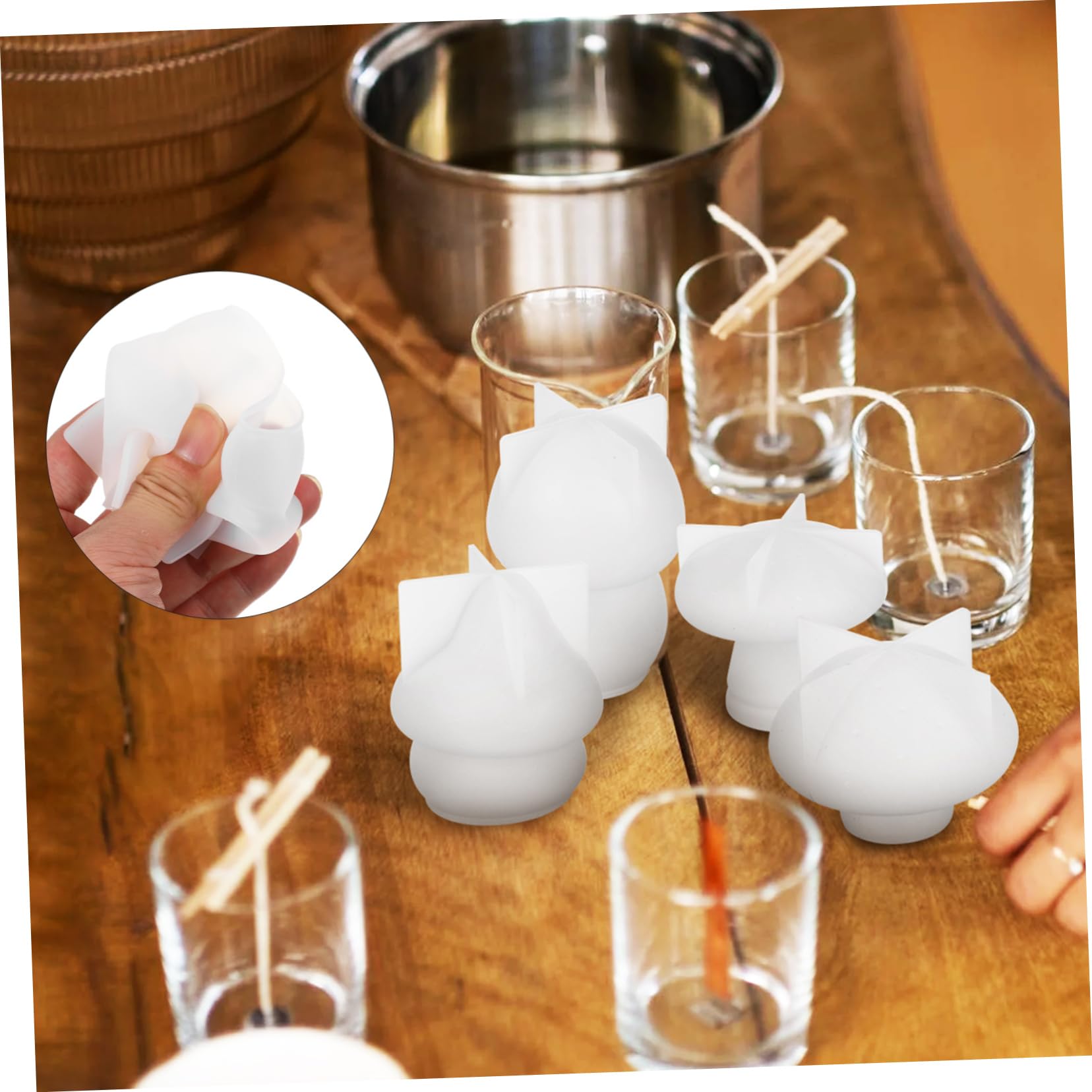 Molde de Silicona Forma de Hongo para Manualidades 10 Piezas | Flexibilidad y Superficie Lisa, Uso en Adornos de Mesa y Decoración del Hogar