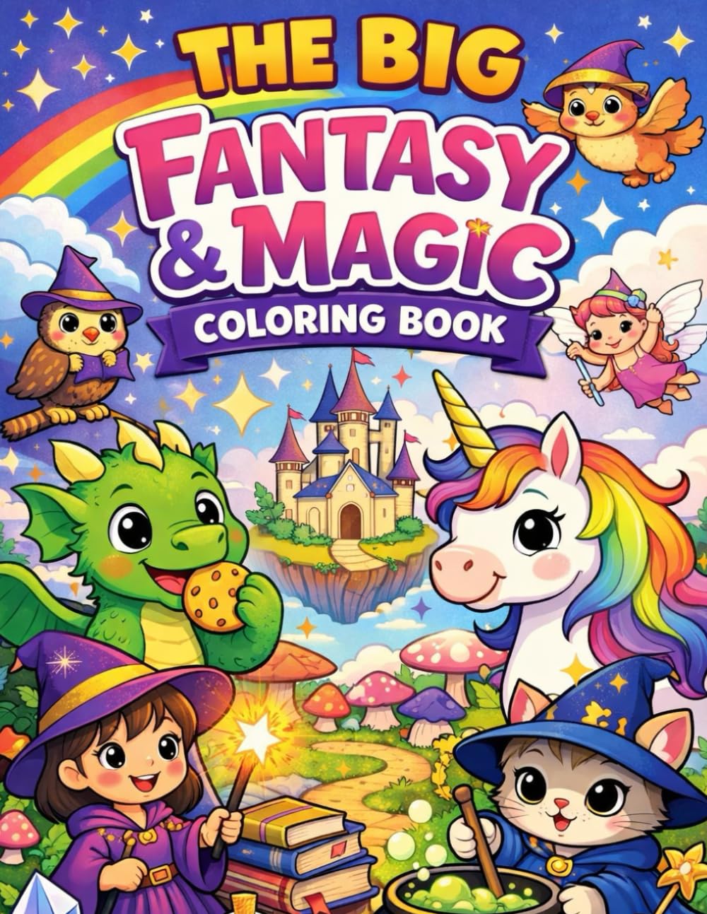 Big Fantasy & Magic Coloring Book: A Magical Coloring Adventure with Unicorns, Dragons, and Enchanted Worlds