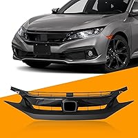 Vista 2 de YLT AUTO Rejilla delantera de malla negra mate para defensa delantera Compatible con Honda Civic 2019 2020 2021