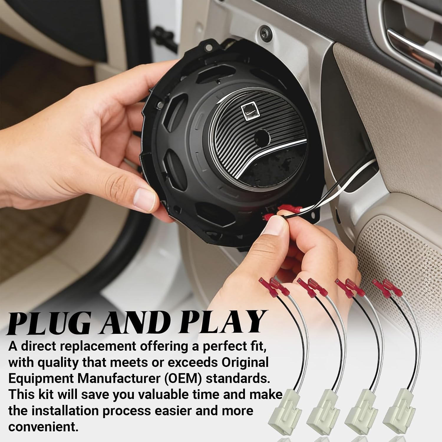 Car Door Speaker Harness Adapter, Audio Bass Speaker Wiring Harness, Stereo Plug Adapter, Subwoofer Wire Modification Cable Conversion Accessories, Compatible with Mitsubishi Subaru (4PCS) image 2