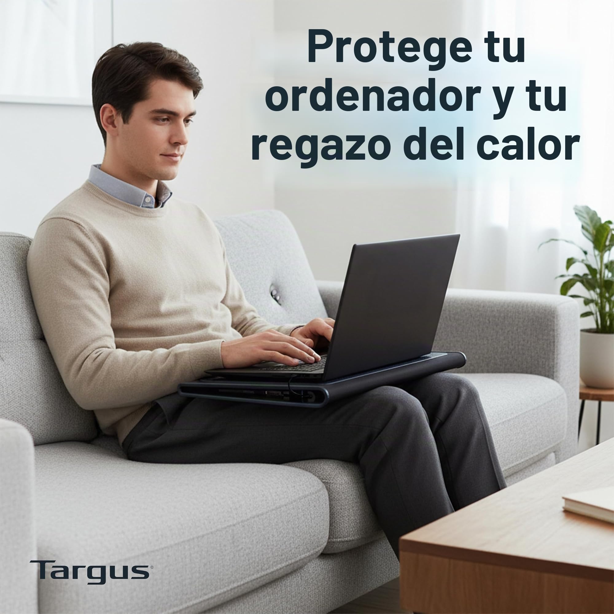 Targus Lap Chill Mat - Base de refrigeración (2.0, Negro, Gris, 383,54 x 304,8 x 55,88 mm, 1,2 kg, Neopreno)
