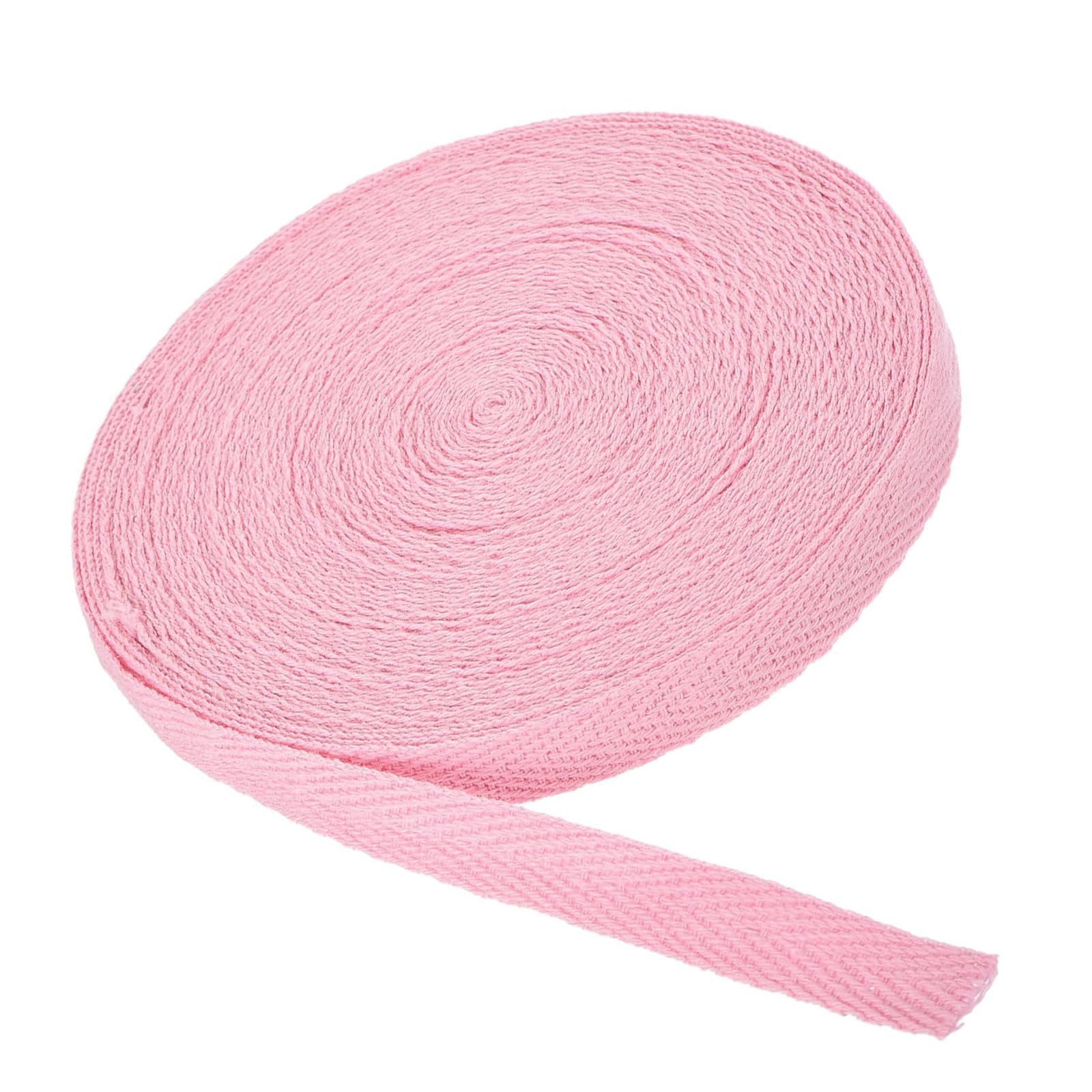 MACHSWON Cotton Twill Tape 3/8 Inch 10 Yards Cotton Ribbon Bias Binding Tapes Herringbone Webbing Trim for Sewing Gift Wrapping Craft DIY Light Pink