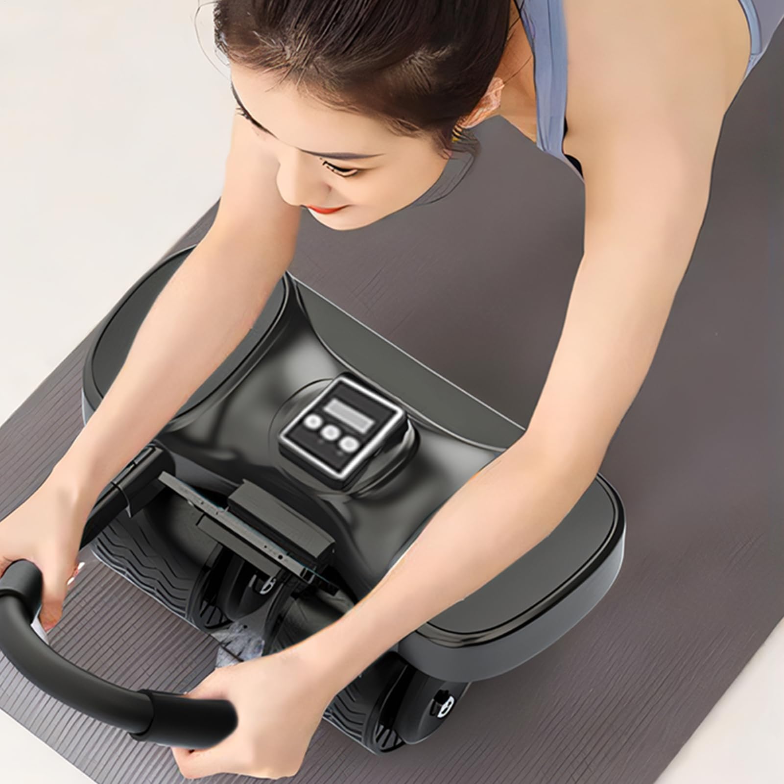 Ab Roller Trainer, poduszka podtrzymująca łokieć, 35 x 24,7 cm ciche ćwiczenia domowe, wyświetlacz funkcji liczenia, antypoślizgowa konstrukcja dla kobiet, mężczyzn, początkujących, sport, pokój