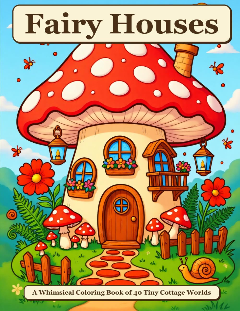 Fairy Houses: A Whimsical Coloring Book of 40 Tiny Cottage Worlds (Whimsical Worlds Coloring Books)