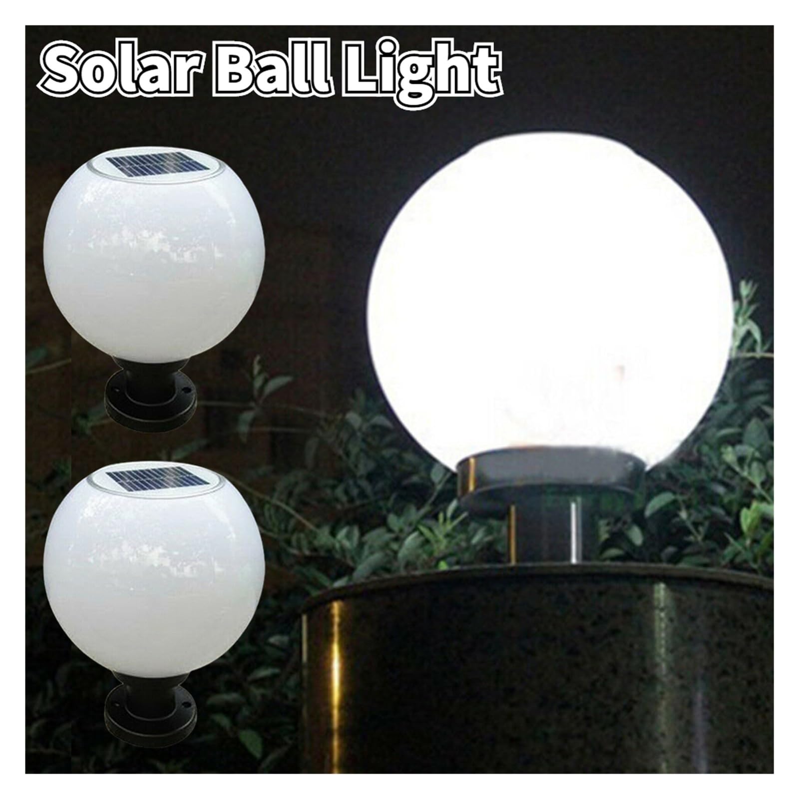 Luces de poste solares al aire libre Energía Solar LED Acrílico Bola Redonda Luz Hogar Jardín Camino Pared Pilar Lámpara Cabeza Luz For Jardín Villa Pilar Hotel Decoración