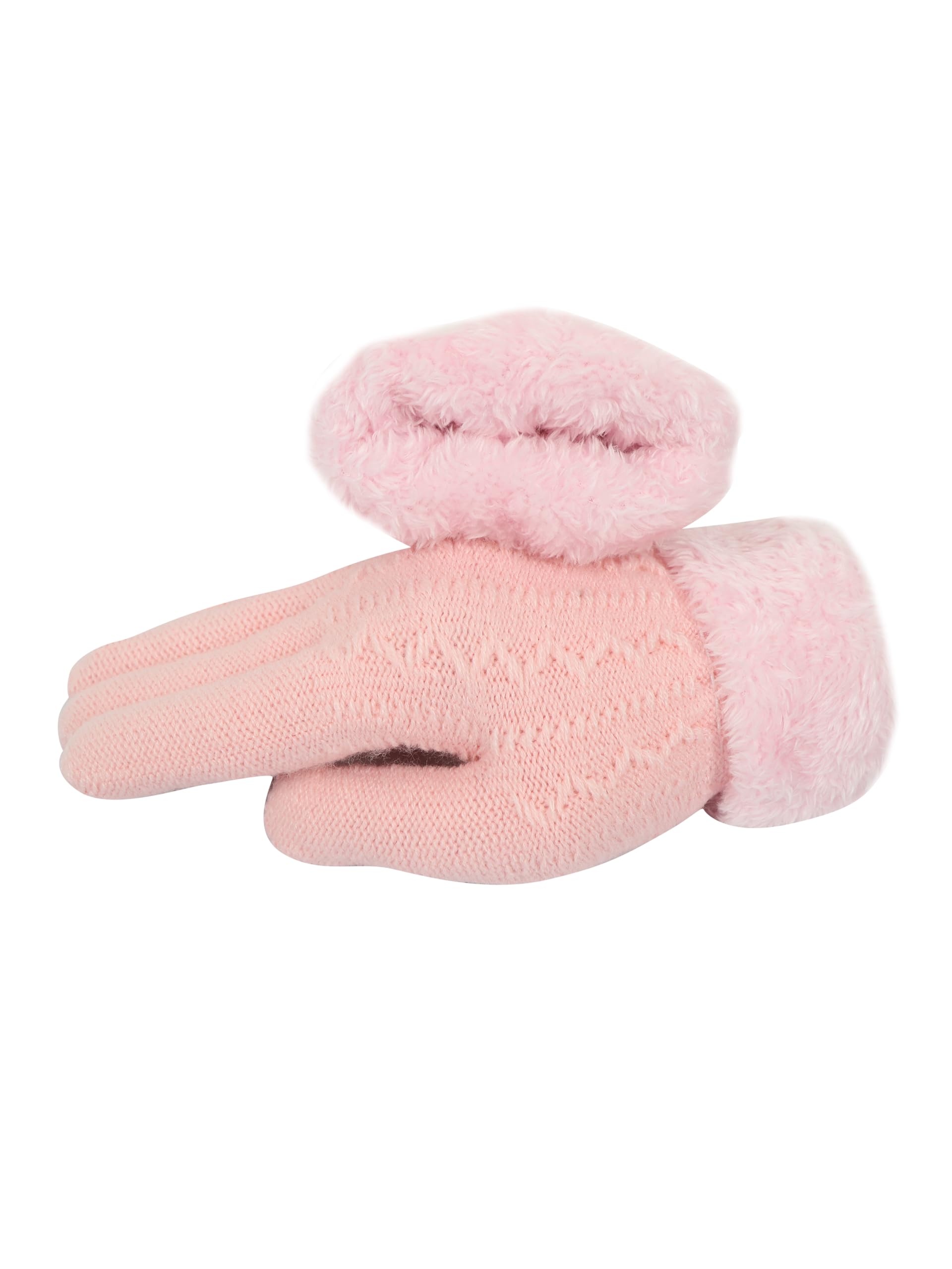 FabSeasons Acrylic warm Woolen Winter dotted print knit cold weather fleece wool Gloves for Boys & Girls, fits for 7-14 years - Image 6 thumbnail