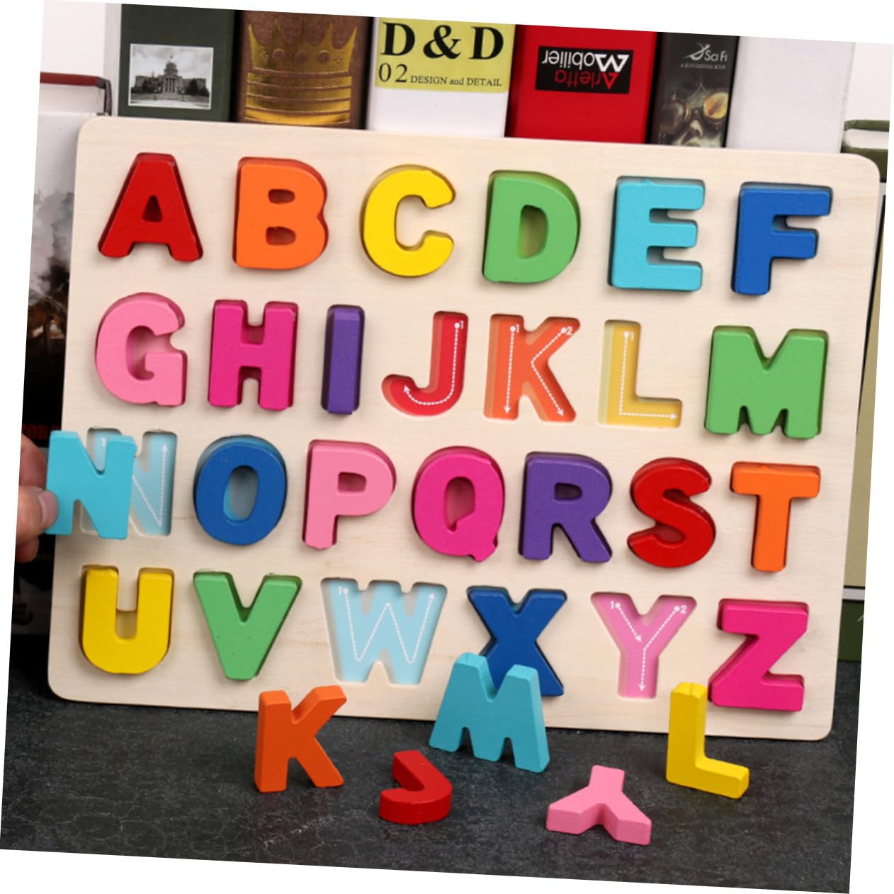 Puzzle Numerici in Legno per Bambini, Set Educativo 1 Pezzo | Apprendimento di Conteggio e Addizione, Tavola Cognitiva Lettere e Numeri
