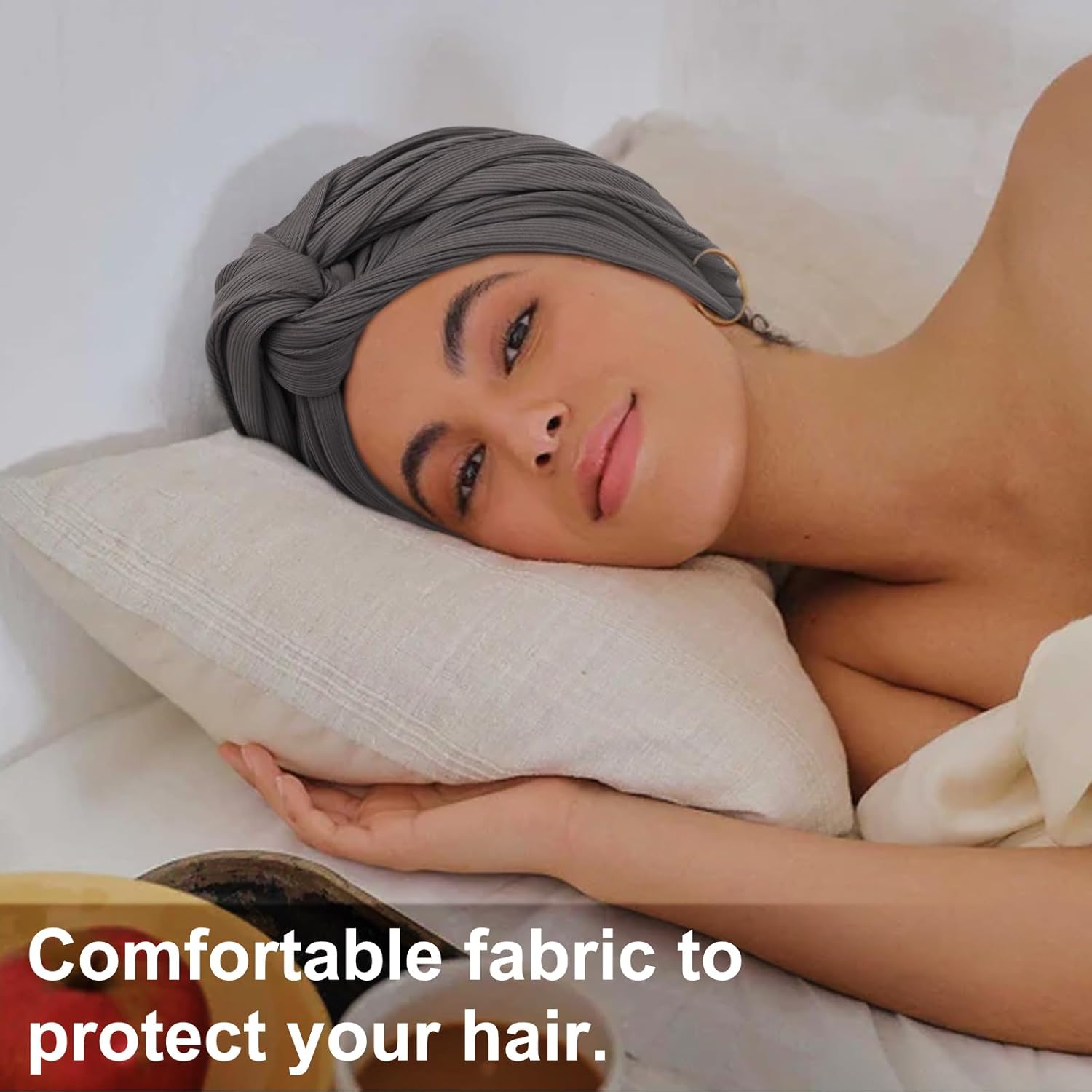 Knotted Headwraps for Women Stretch African Ribbed Turban Head Scarf for Black Women Hair Cancer Chemo Headwear Cap - Image 5