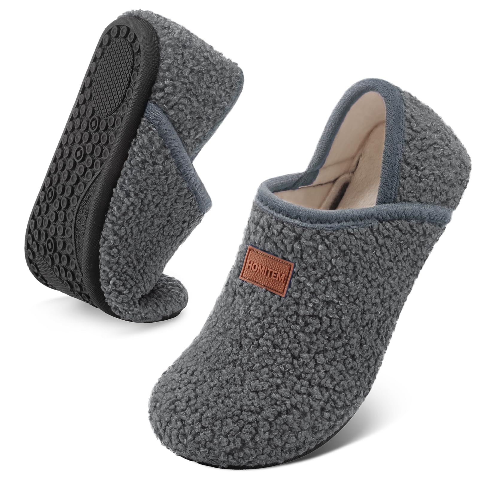 Homitem Womens Slipper Socks Indoor Bedroom Travel Neuropathy House Slippers for Woman Comfy Fuzzy Christmas Gifts for Women