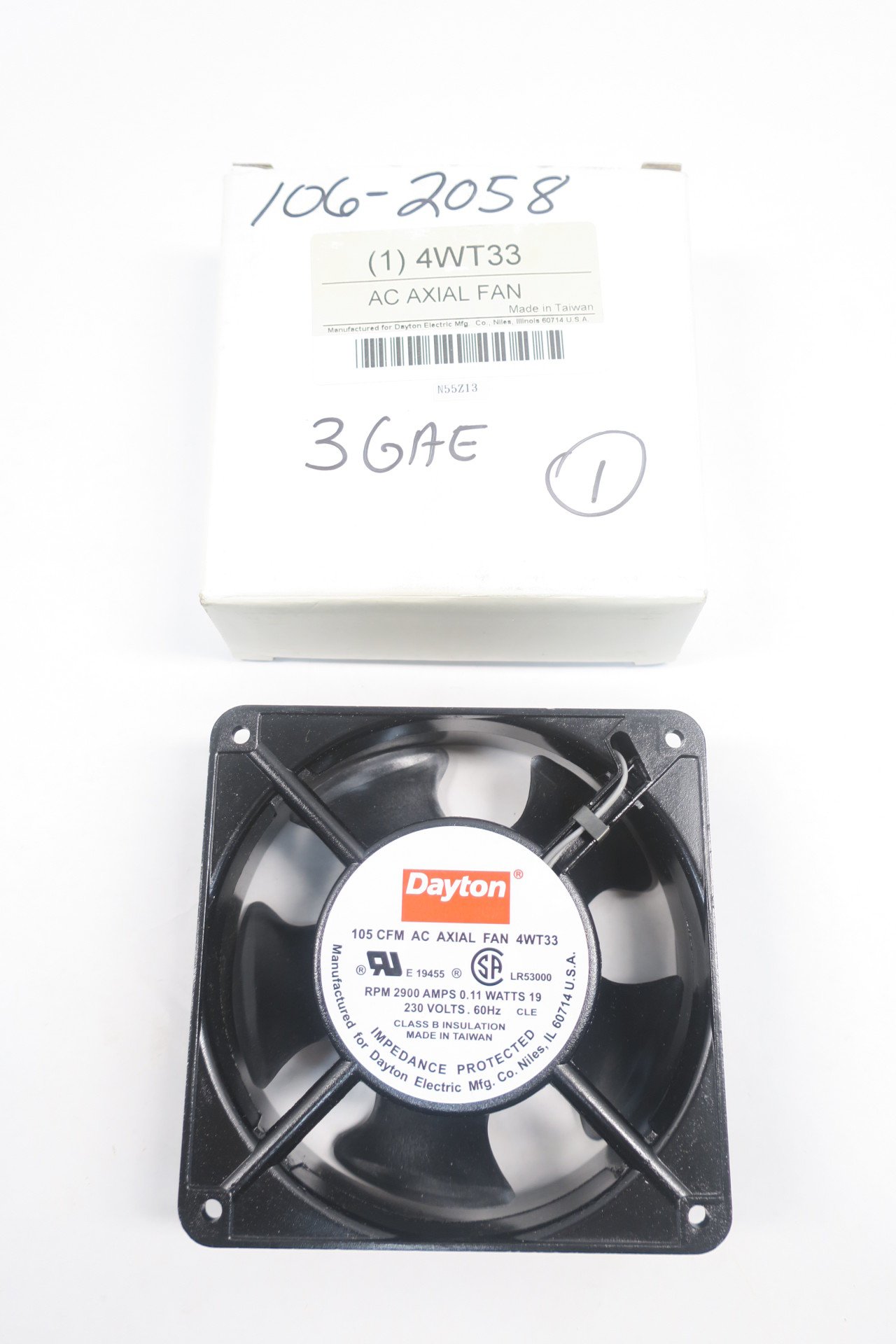 DAYTON 4WT33 AC AXIAL 105CFM 4-11/16IN 230V-AC Cooling Fan D588793