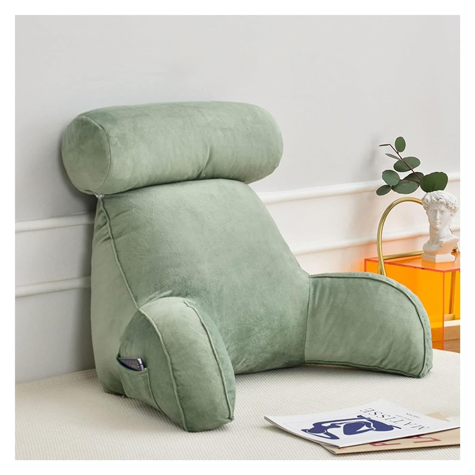 Reading pillow， Reading Pillow With Arms,Lumbar Support Cushion,Backrest