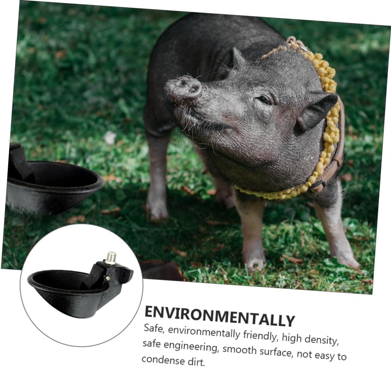 VICASKY 2pcs Pig Water Feeding Bowl Automatic Livestock Waterer Animal Drinkers Anti-Upside Down Safe Engineering