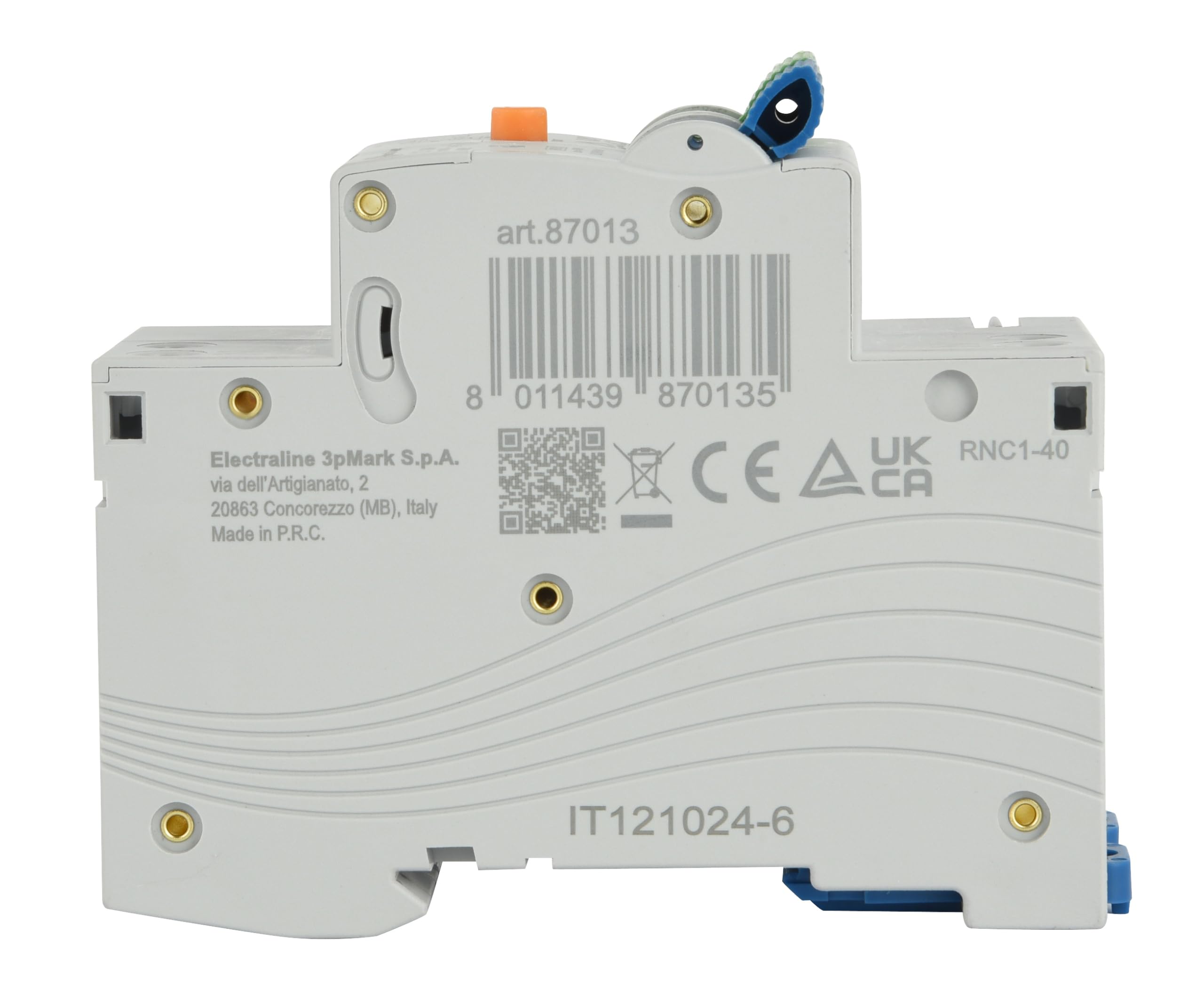 Electraline 87013 Interruttore Magnetotermico Differenziale (RCBO), 25A, Tipo A, Curva C, Sensibilità 30mA, Connessione 1P+N,
