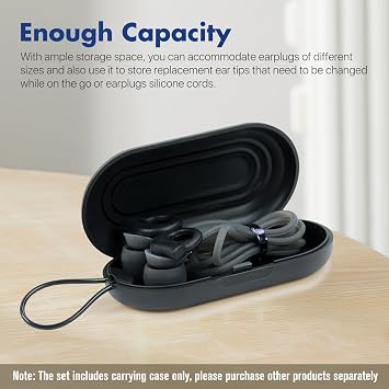 Hearprotek Earplug Cases, Portable Earplug Holder, Mini Storage Case Earbud Plug Organizer Ear Plug Case Durable Small Carrying Case for Travel, Business Trip (Black)