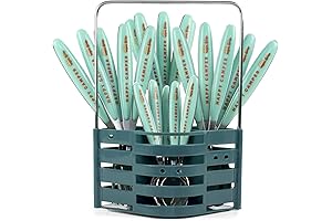 Silverware Flatware Cutlery Set, 24-Piece Stainless Steel Flatware Set with Silverware Caddy