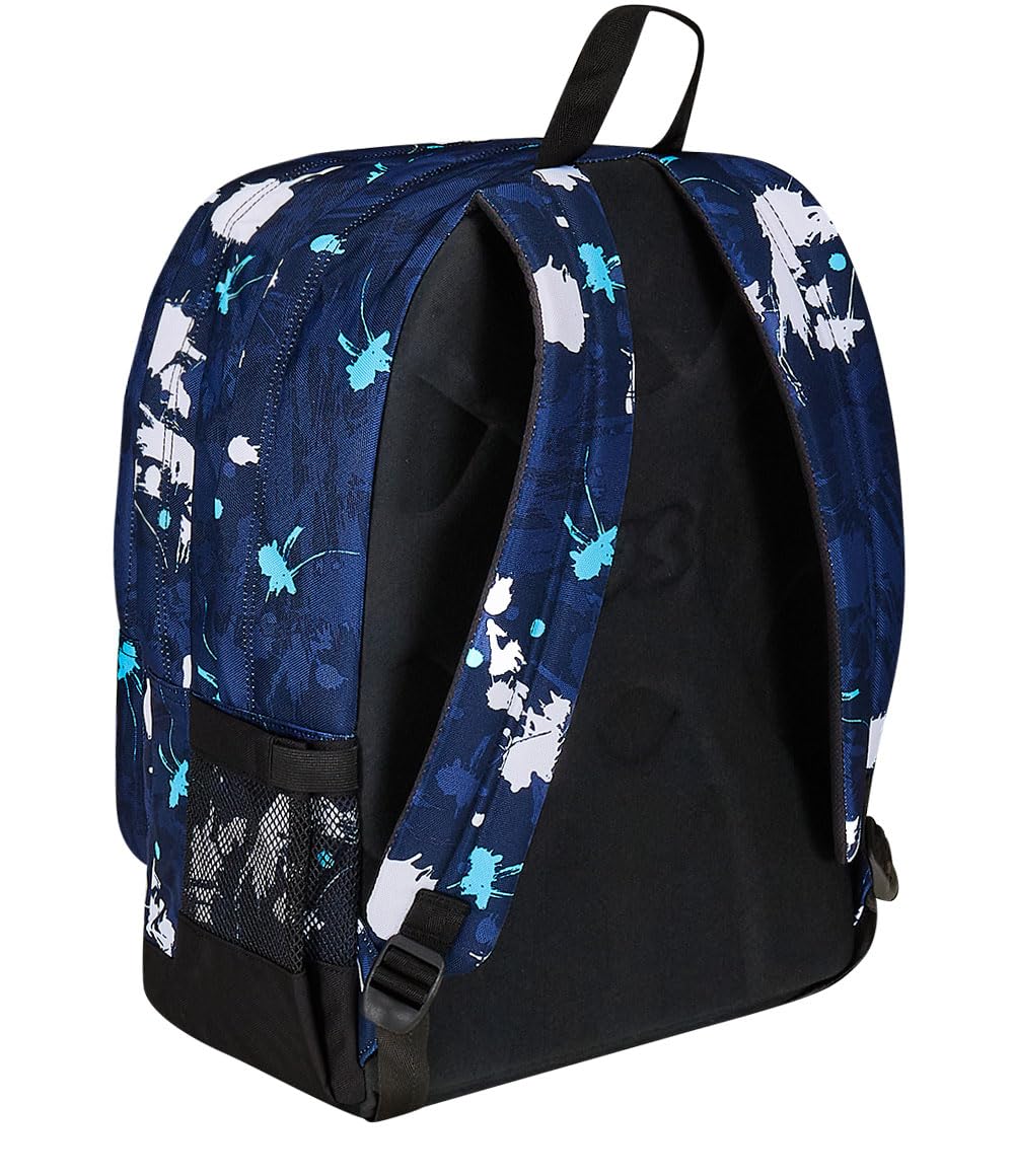 Seven Zaino Doppio Scomparto New Fit, SpottyBlue, Blu, Tasca Porta Borraccia, Maxi Capienza, Schienale Preformato, Zaino Scuola e Viaggio, Bambini e Ragazzi