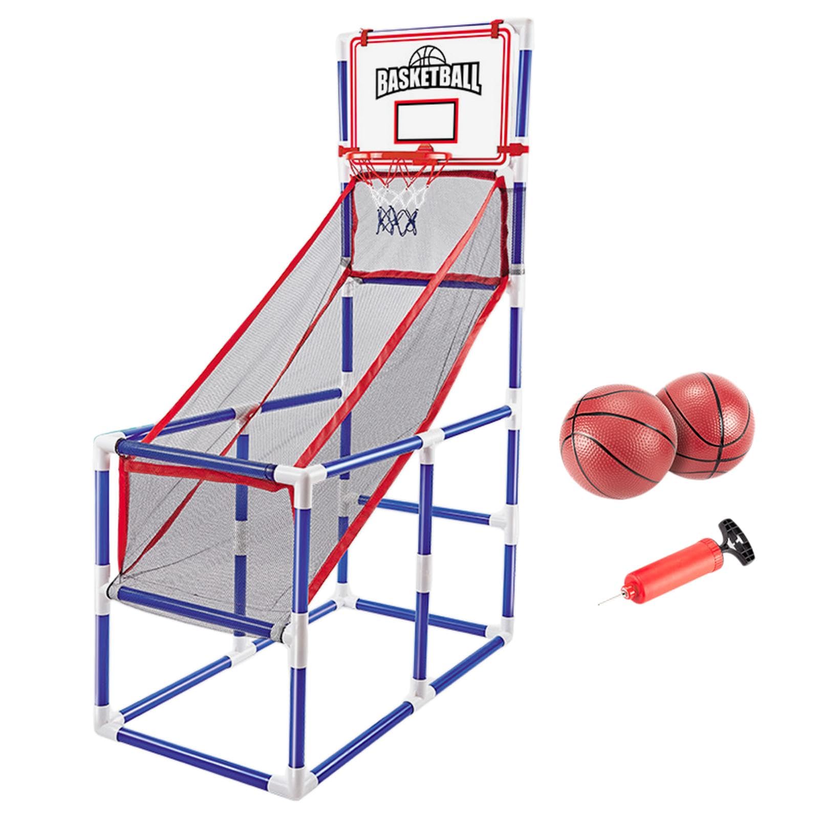 Gioco Basket Arcade Canestro Basket Pallacanestro Palla Accessorio Robusto Facile Installazione Adatto a Bambini Adulti Momenti Ricreativi Casa, 47x92 cm 2 Palline