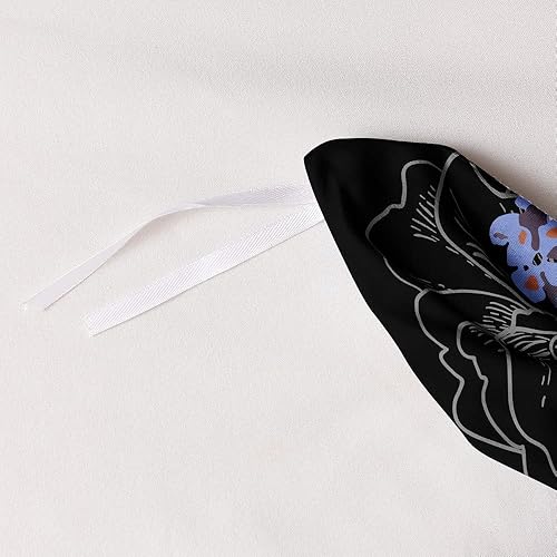 Miniatura 5 de Juego de funda de edredón clásica de calavera y rosas, tamaño Queen, juego de ropa de cama de calavera gótica, huesos de esqueleto, funda de edredón