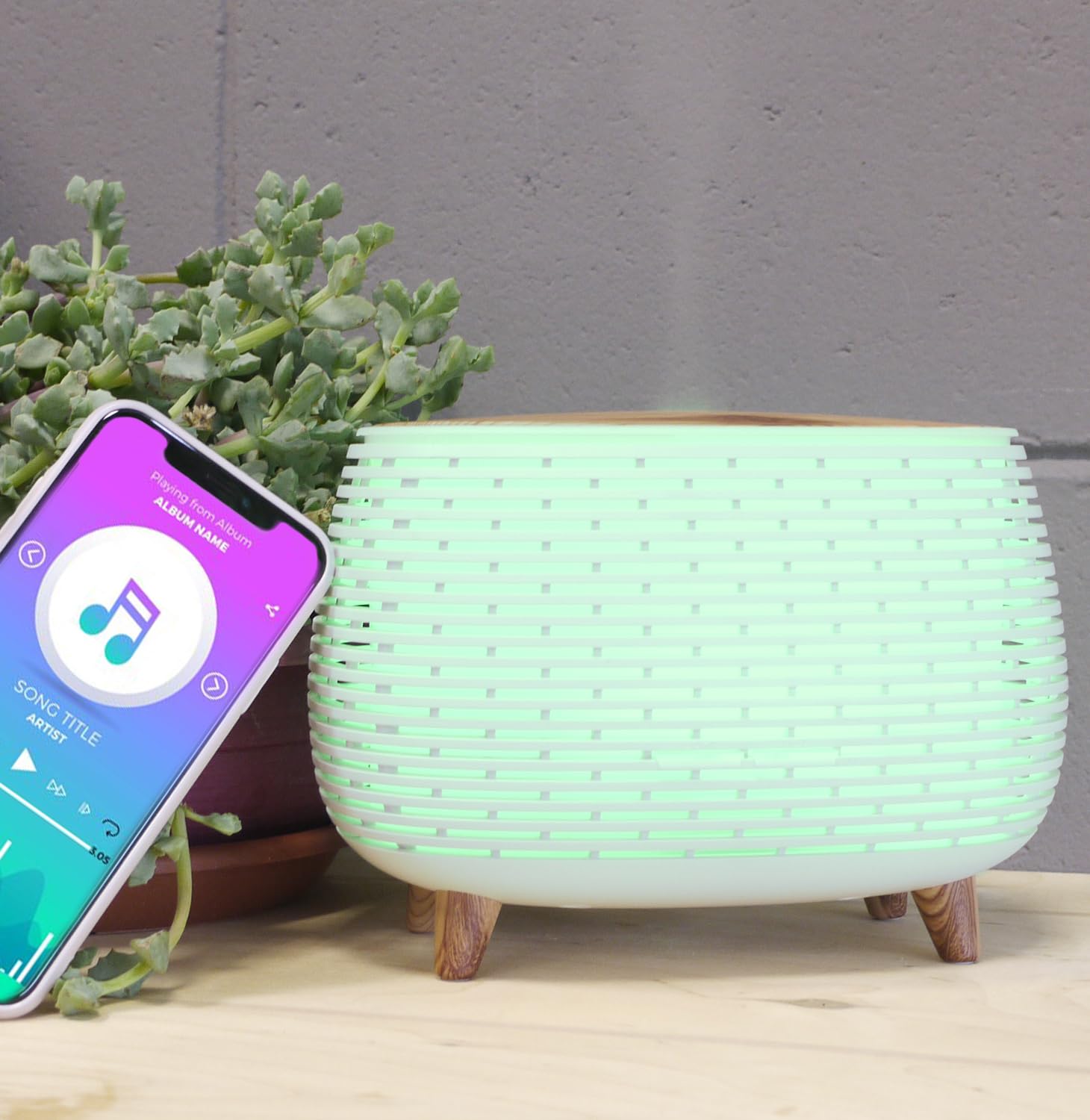 Gisa Wellness - VOLUME - Diffusore di Aromi ad Ultrasuoni - con Tecnologia Bluetooth - per Aromaterapia e Cromoterapia [Colori Luci LED] - Soggiorni, Uffici, Relax