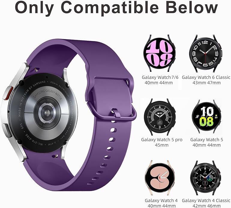 Lerobo 5 Pack Correas para Galaxy Watch 7/6/5/4 20mm Silicona miniatura 4
