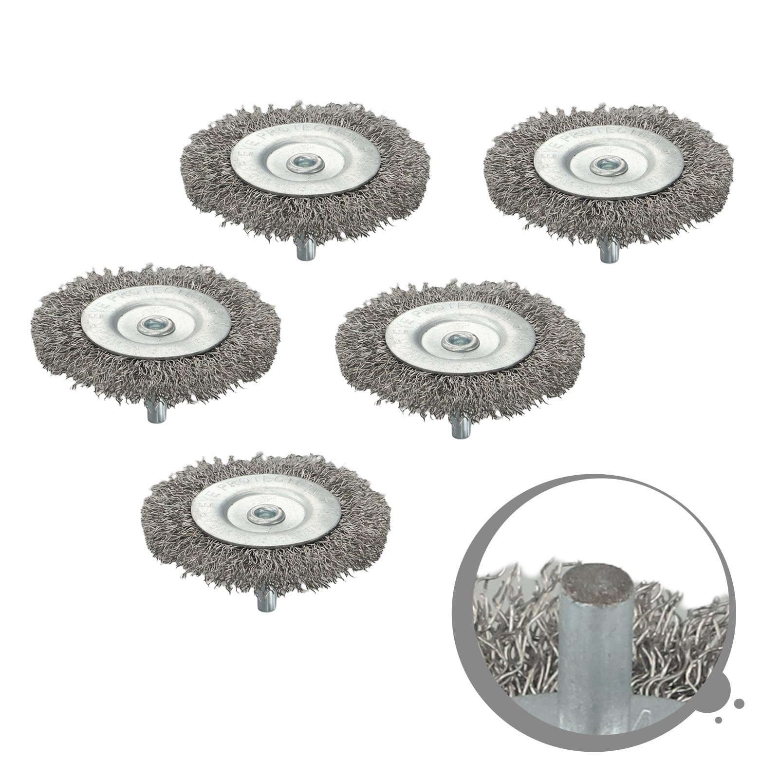 Set di spazzole for ruote metalliche da 5 pezzi da 3 pollici 75 mm | Accessorio for smerigliatrice trapano rotante sverniciatura dei metalli rimozione della vernice finitura superficie del legno