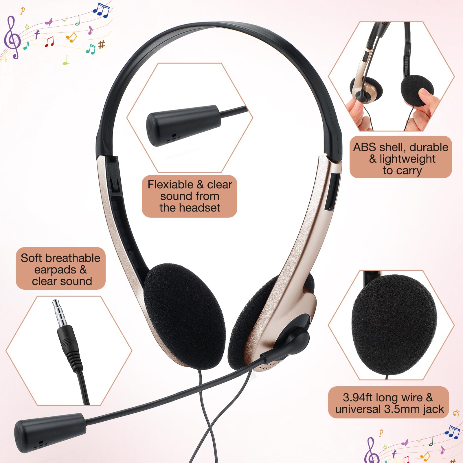 Yunsailing 教室用ヘッドフォン 18個パック まとめ買い 学生用ヘッドフォン 有線クラスヘッドフォンセット 子供用 学校用 個別包装 調節可能なオーバーイヤーヘ : Yunsailing 教室用ヘッドフォン 18個パック バルク学生