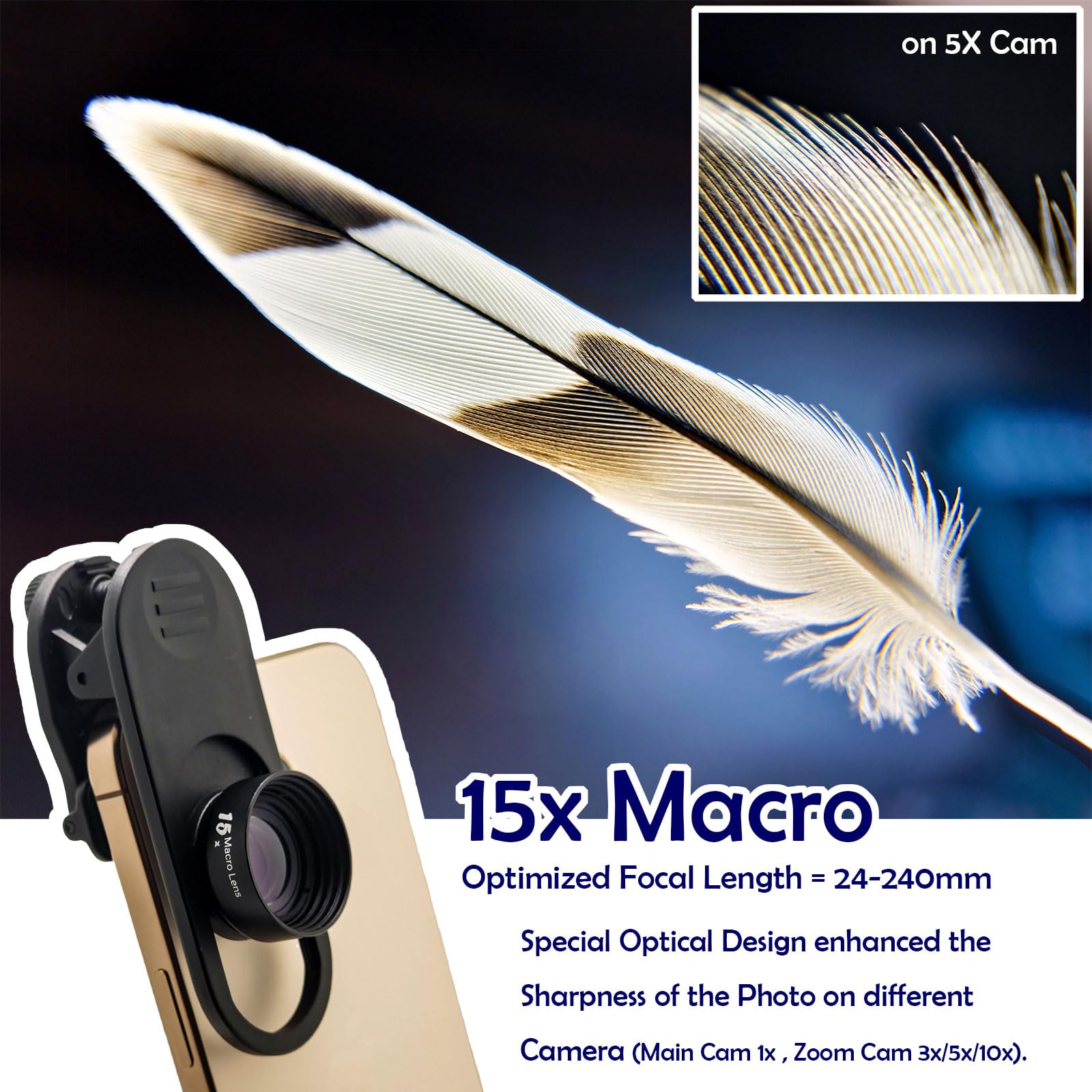FotoZ - Kit de lentes de fotografía profesional con luz de relleno LED recargable, lente gran angular, lente macro, clip plano, funda de transporte para iPhone, Android, smartphone, tableta y portátil