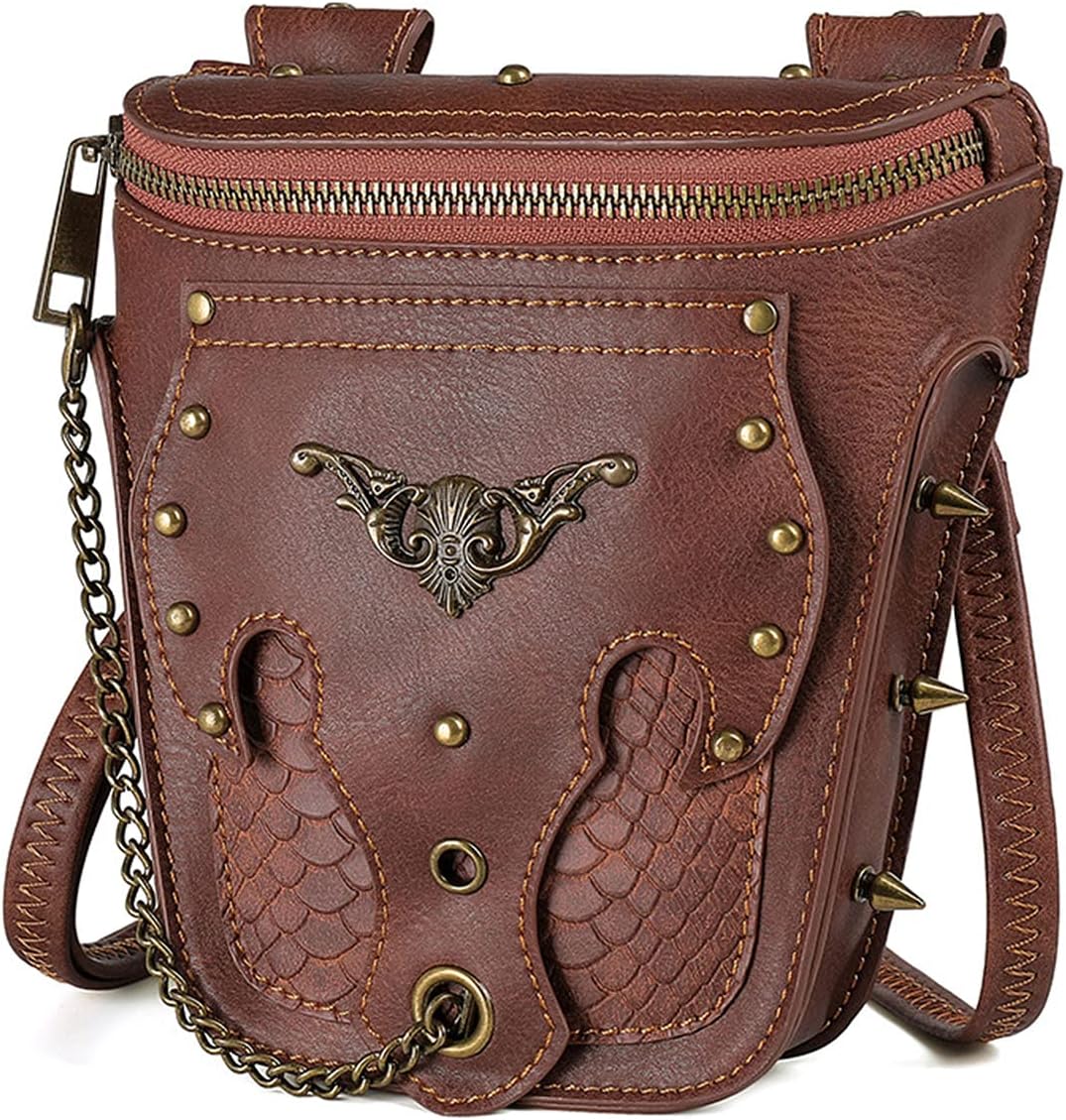 Small Crossbody Bag Shoulder Purse Leather Belt Pouch Travel Phone Holder Punk Medieval Vintage Festival Costume Accessory image 4