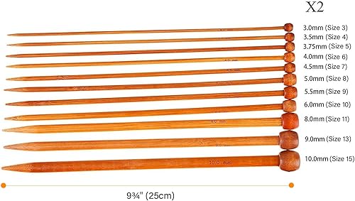Miniatura 2 de Juego de agujas de tejer de bambú, kits de caja de agujas de tejer para principiantes, madera de madera