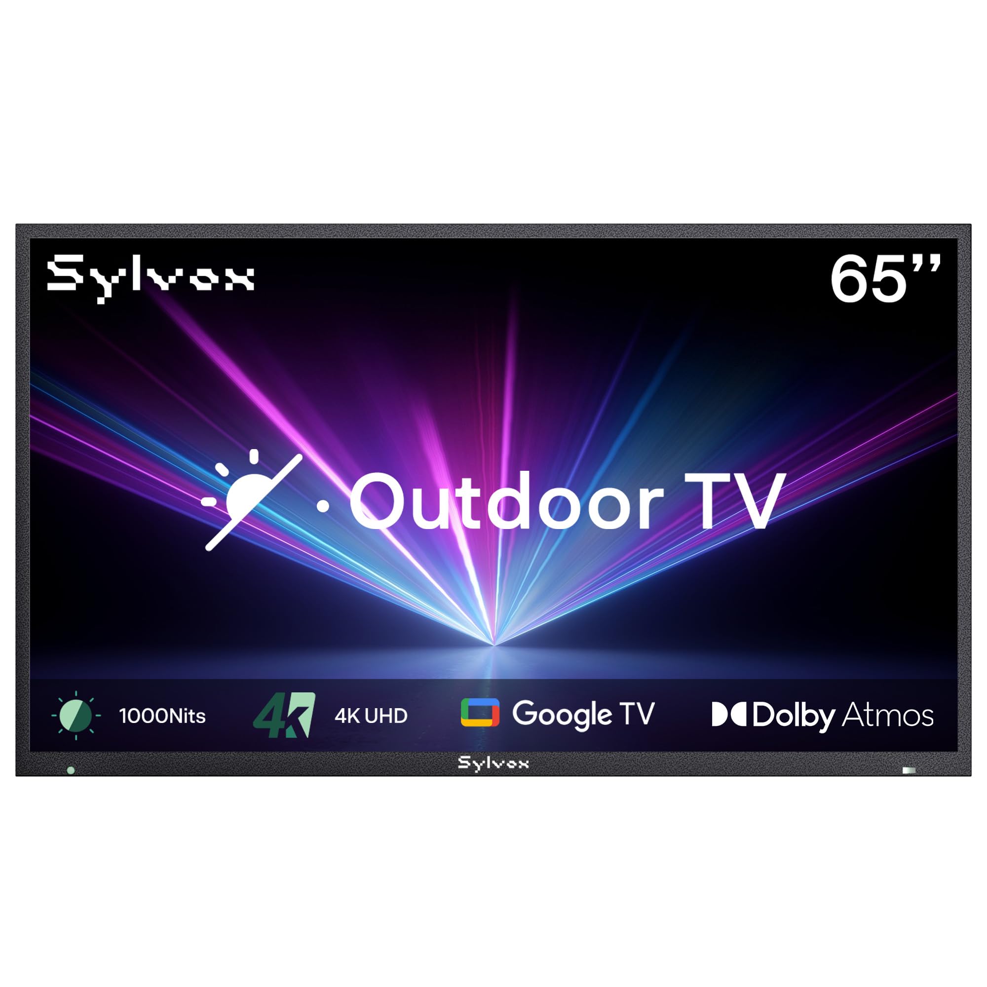SYLVOXNew 65” Outdoor Smart TV, Superior Waterproof Performance, Upgraded Matte Finish for Enhanced Anti-Glare Effect, Full Metal, with Dolby Atoms, 1000nits, Partial Sun Deck Pro 2.0+ Series