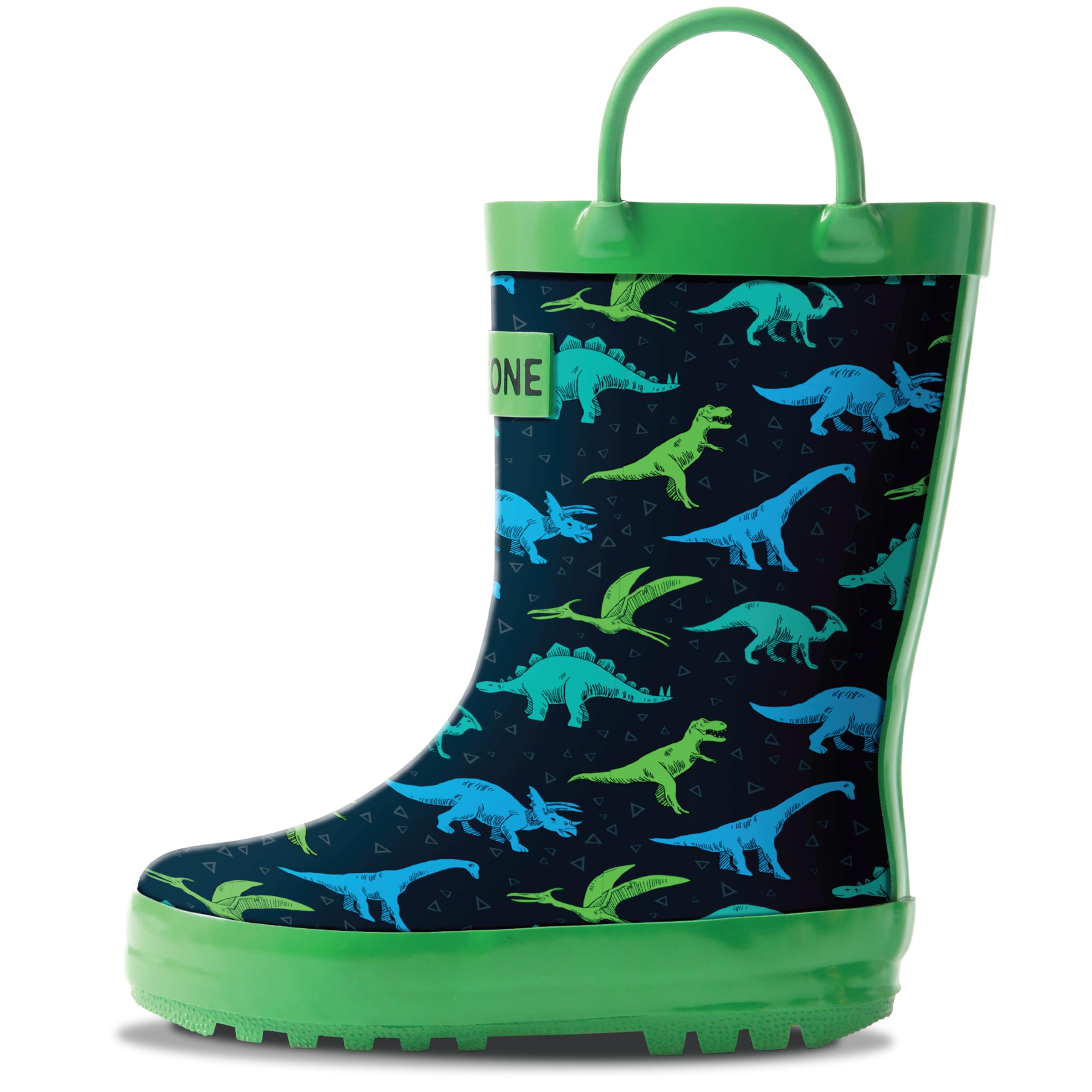 Lone Cone Kids Rain Boots for Girls & Boys – Waterproof Natural Rubber Toddler Rain Boots with Non-Slip Outsole & Easy Pull Handles – Solid, Pattern &