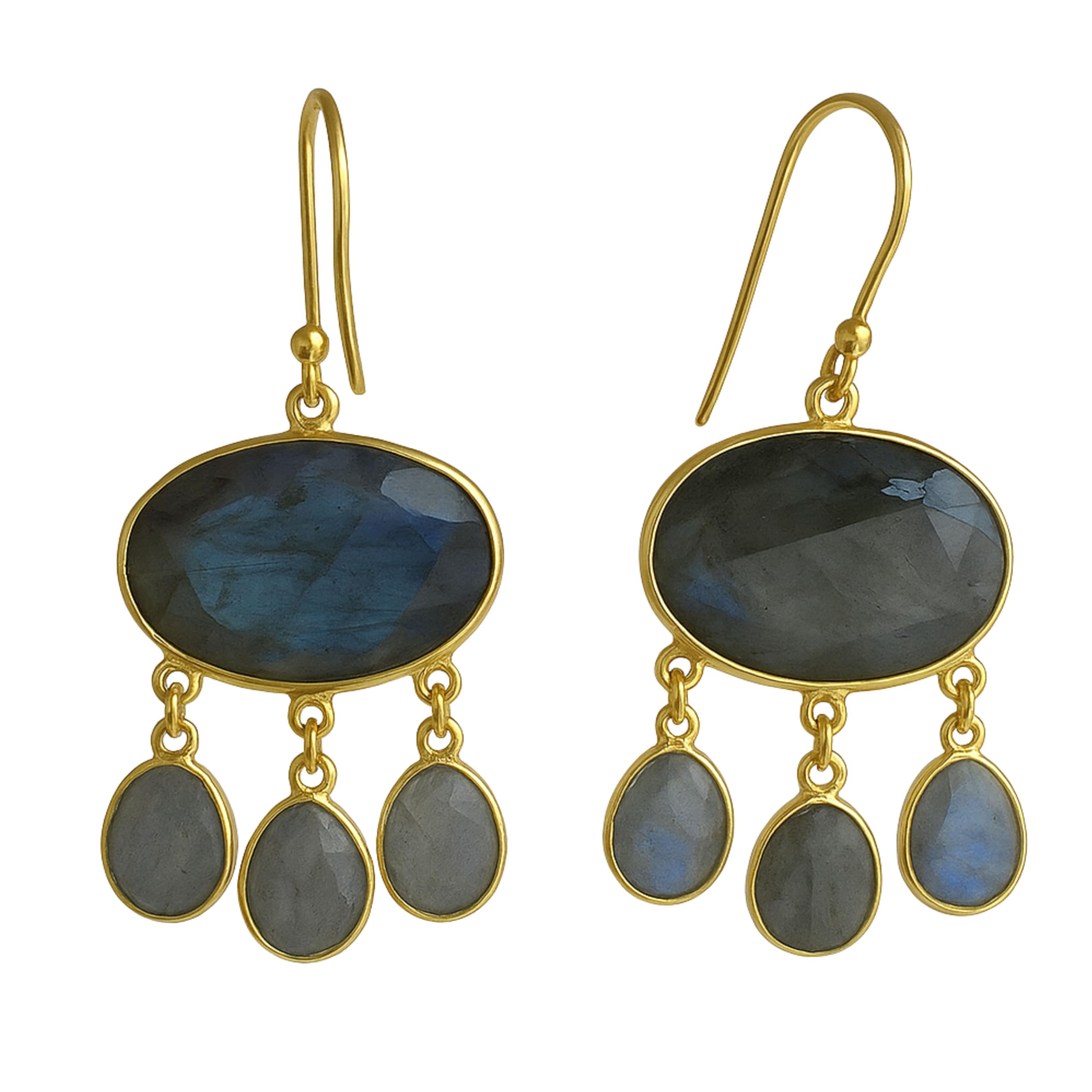 Orecchini in argento sterling con labradorite | Gioielli Eleganti Fatti a Mano da Donna - Stile Raffinato, Idea Regalo Romantica per Serate, Feste e Occasioni Speciali