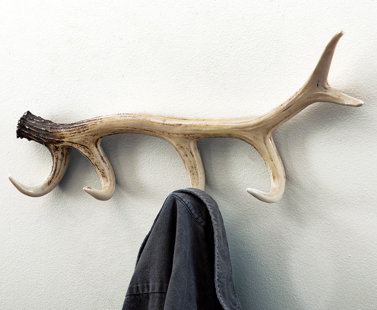 Amazon.com: Black Forest Décor Antler Coat Rack – Rustic Wall-Mounted ...