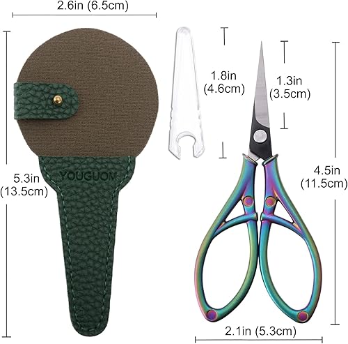 Miniatura 9 de Tijeras de bordado de costura de 4.6 pulgadas y tijeras de bordado arcoíris de 4.5 pulgadas, tijeras de costura afiladas para punto de cruz,